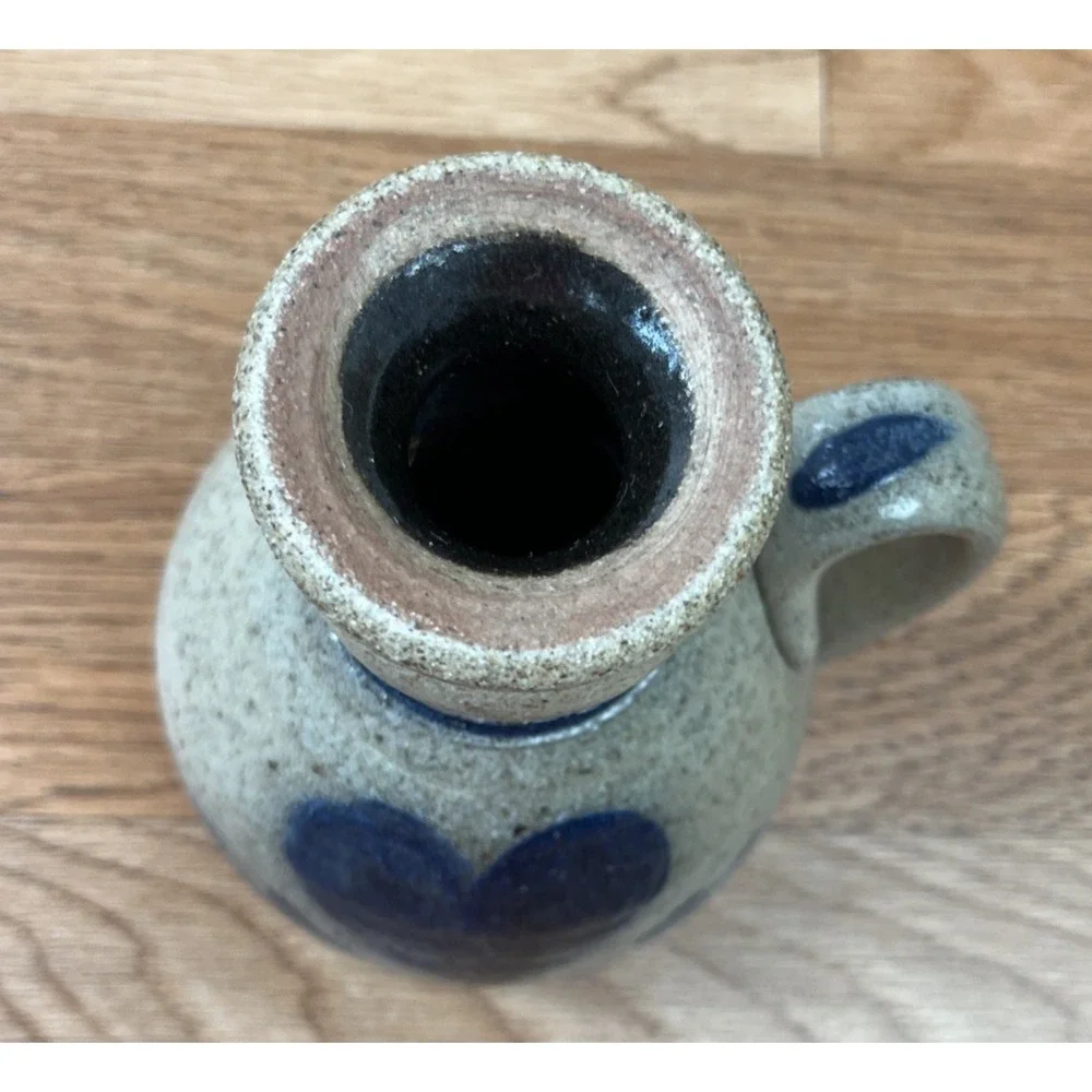 Vintage Rowe Pottery Works Oil Lamp Salt GLazed Heart, No Ball/Wick 1983‎